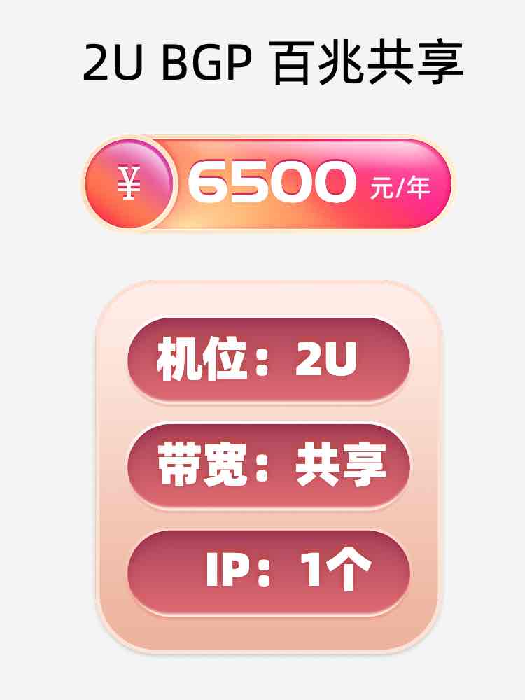 青岛2U百兆共享服务器托管