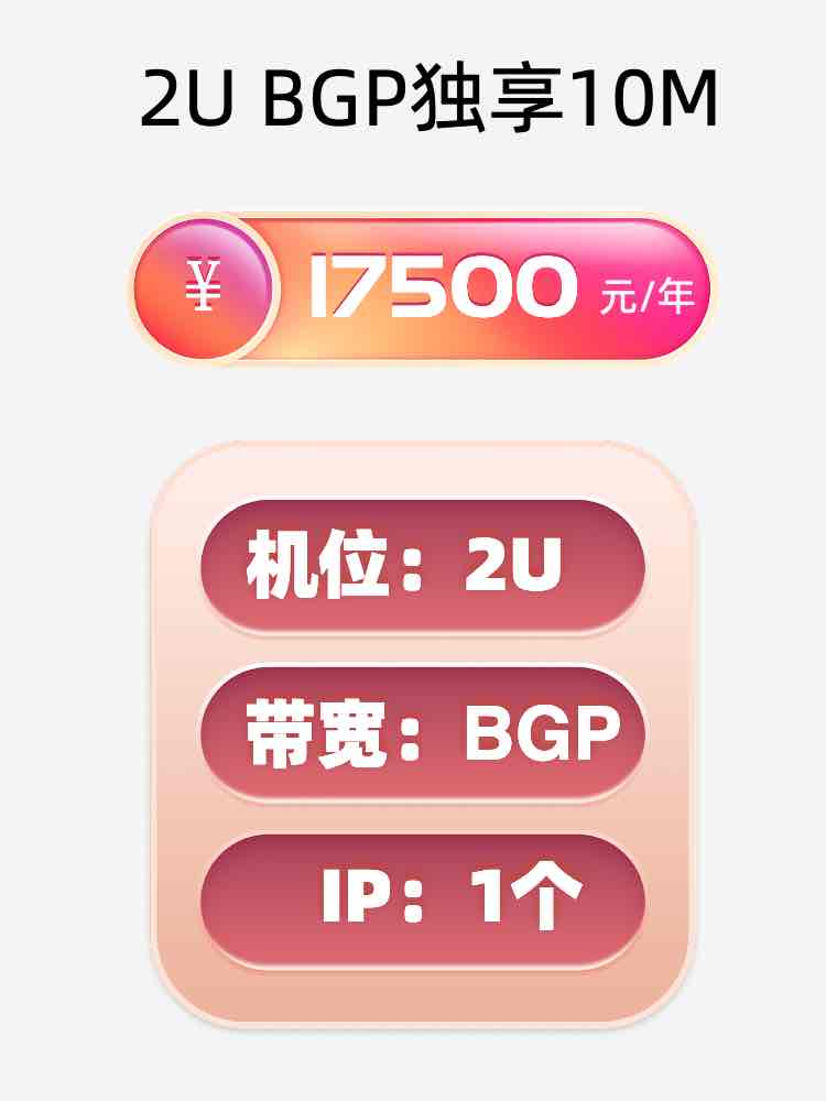 青岛2U BGP独享服务器托管